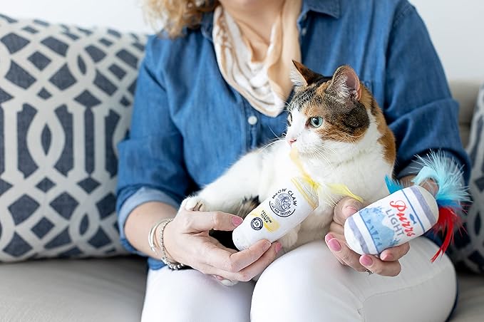 Pearhead Pawty Time Cat Toy Set, Crinkle and Feather Catnip Toy Set, Cat Owner Playtime Pet Accessory, Pet Toys, Cat Teaser Toys, Cat Owner Pet Toy Sets, Must Have Pet Accessories for Pet Owners