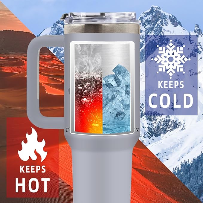 Cat Awake Tumbler 40 Oz, Stainless Steel Insulated Mug, Funny Cat Lovers Design, Lazy Cata Morning Quote, Gift for Cats Enthusiasts, Relaxed Mornings, and Me-Time Lovers