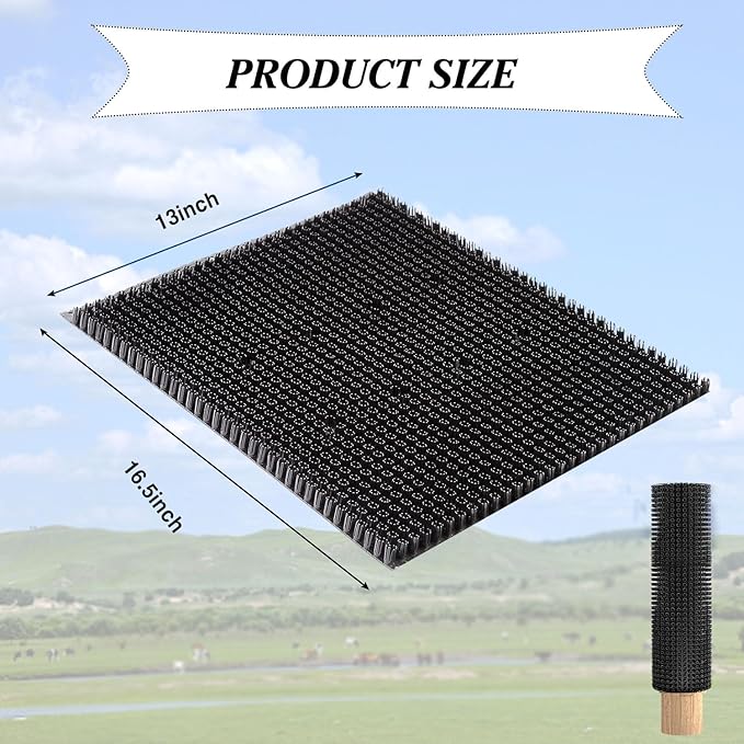 2 pcs Horse Cattle Scratchers, Horse Scratching Post, Soft Massage Brush Kit for Equine Bovine, Scratching Itch Relief Pad for Farm Animals Goat Sheep Cow Dog
