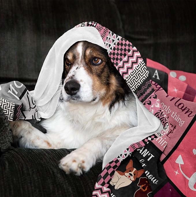 Dog Mom Gifts for Women Blanket 60"x50", Christmas Mothers Day Birthday Gifts for Dog Lover/Lovers/Owner Women