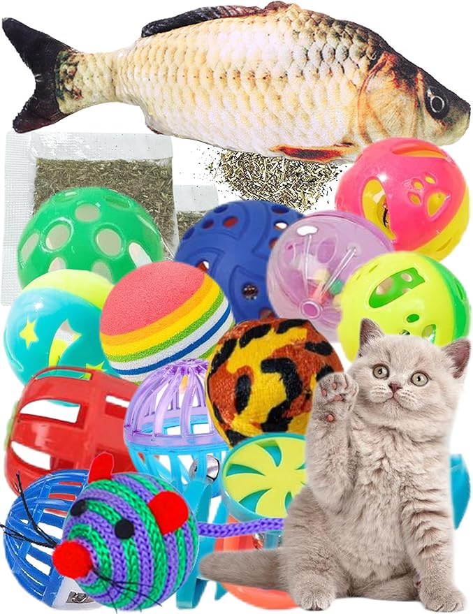 Cat Toys – 14PCS Set with Organic Catnip for Indoor Cats – Sturdy, Safe, and Fun Toys for Cats