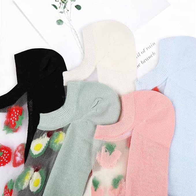 Benefeet Sox Sheer No Show Socks Women Girls Cute Thin Mesh Low Cut Liner Socks for Loafers Boat Shoes