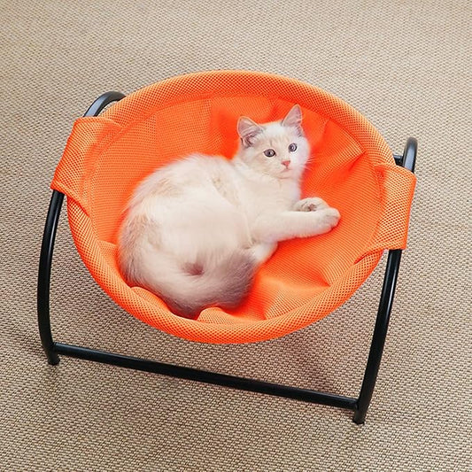 MW Cat Bed Dog/Pet Hammock Bed Free-Standing Cat Sleeping Cat Supplies Pet Supplies Whole Wash Stable & Breathable (Orange)