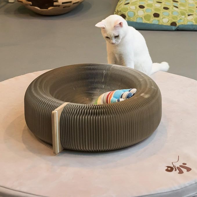 Elegant Home Fashions Cat Donut Bed Recycle Cardboard, Brown, 22.8"x 6.7" (DJ-CBD01001)