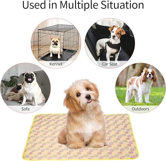 NACOCO Pet Cooling Mat Cat Dog Cushion Pad Summer Cool Down Comfortable Soft for Pets and Adults (M, Yellow)