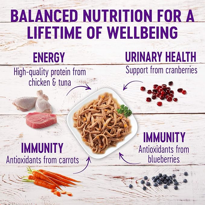 Wellness Healthy Indulgence Shreds Grain-Free Wet Cat Food, Made with Natural Ingredients and Quality Proteins, Complete and Balanced Meal, 3 oz Pouches (Shreds Variety Pack, 8 Pack)