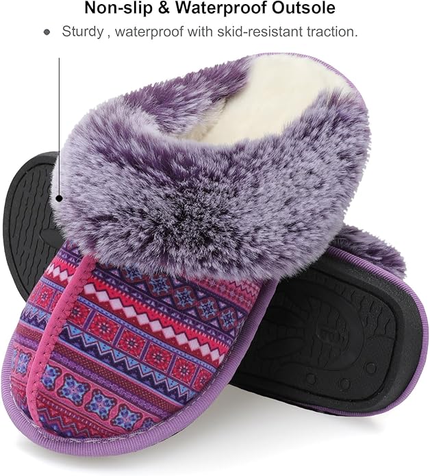 Besroad Winter Fuzzy House Slippers Sandals Plush Faux Fur Fluffy Flats Slippers Warm Slide Shoes for Women