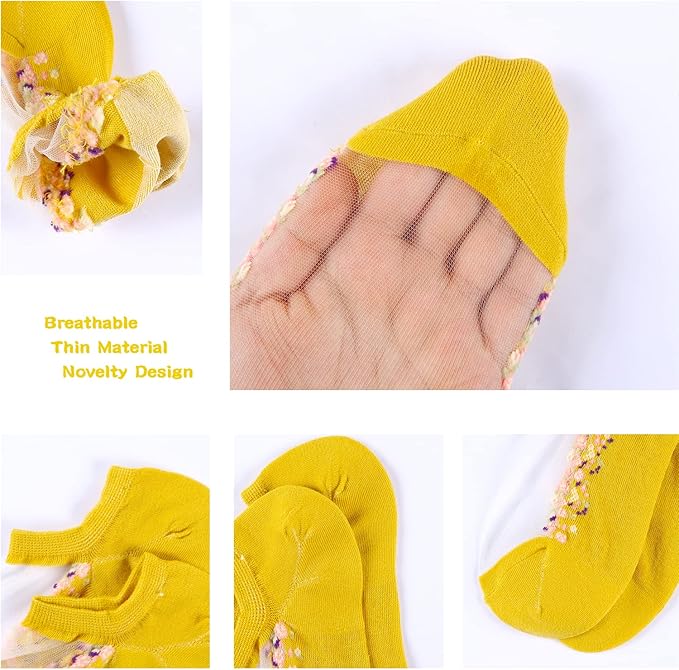 Benefeet Sox Sheer No Show Socks Women Girls Cute Thin Mesh Low Cut Liner Socks for Loafers Boat Shoes