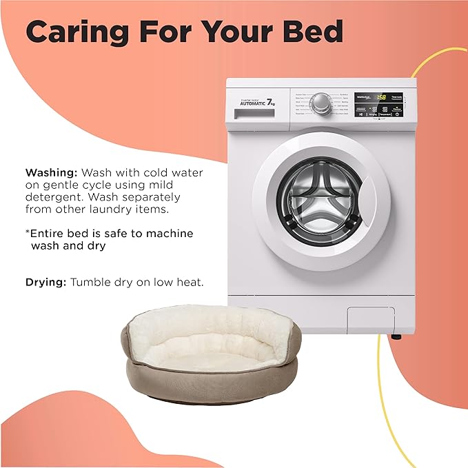 Best Friends by Sheri Pet Throne Wheat Jumbo Round Orthopedic Cat and Dog