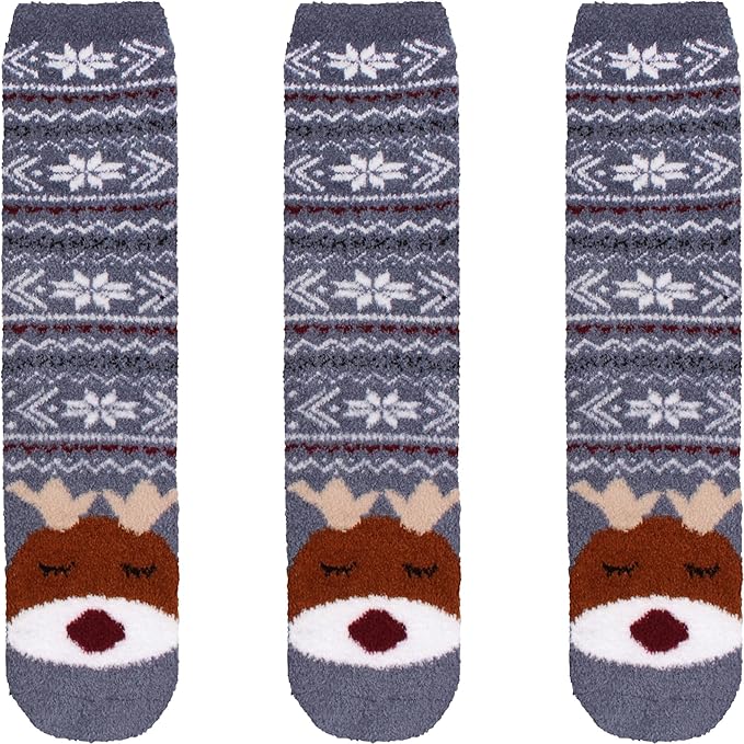 BambooMN Women's Super Soft Warm Microfiber Fuzzy Cozy Animal Socks or Christmas Winter Animal Socks, Value Pack