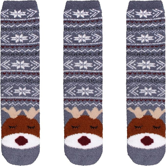 BambooMN Women's Super Soft Warm Microfiber Fuzzy Cozy Animal Socks or Christmas Winter Animal Socks, Value Pack