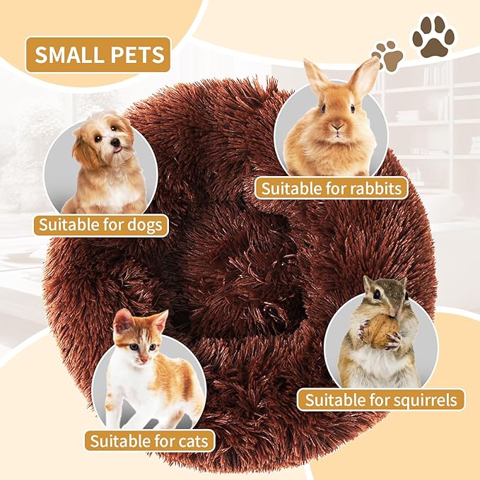 Dog Bed Comfiest Indoor Calming Waterproof Bedding Washable Fluffy Chew Proof Self Warming Cozy for Small Pets at Home