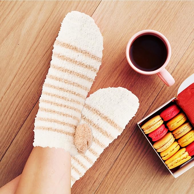 Benefeet Sox Funny Animal Fuzzy Socks for Women Girls - Cute Fluffy Slippers, Cozy Warm Winter Plush Sleeping Socks