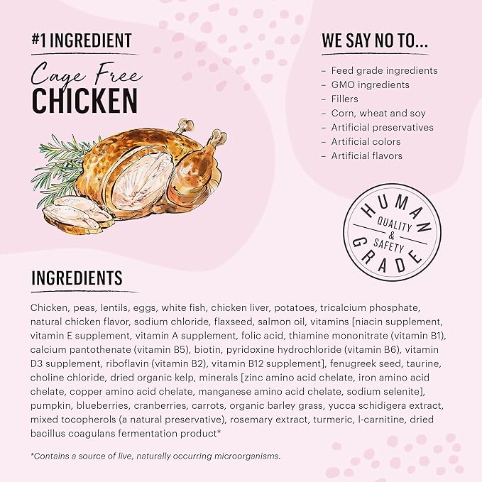 The Honest Kitchen Whole Food Clusters Grain Free Chicken & Fish Dry Cat Food, 10 lb Bag