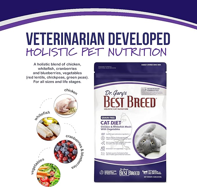 Best Breed Dr. Gary's Grain Free Cat Diet Slow-Cooked in USA [Natural Dry Dog Food for All Ages] Dark Brown 24 lbs. (New)