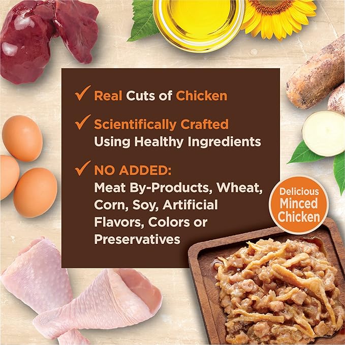 Wellness CORE Tiny Tasters Wet Cat Food, Complete & Balanced Natural Pet Food, Made with Real Meat, 1.75-Ounce Pouch, 12 Pack (Adult Cat, Minced Chicken in Gravy)