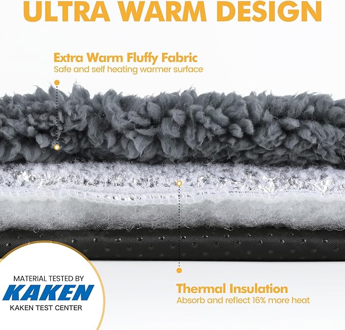 Self Warming Cat Bed Self Heating Cat Dog Mat 24 x 18 inch Extra Warm Thermal Pet Pad for Indoor Outdoor Pets with Removable Cover Non-Slip Bottom Washable