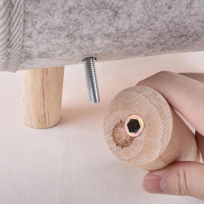 Cat Tunnel Bed tunnel chat bois Soft Com fortable Elevated Cat Tunnel Bed with Plush Cushion with Wooden Legs Pet Felt Tunnel Bed with Wooden Legs for Cat and Tunnels