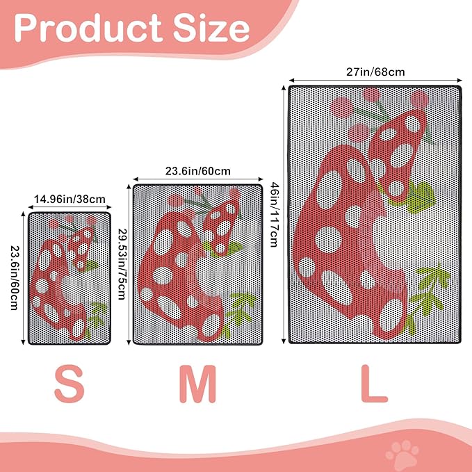 Bienbee Cat Litter Mat, 46"x27" Jumbo Cat Litter Trapping Mat, Double Layer Litter Mat with Non-Slip Rubber Bottom, Urine and Water Proof, Keeps Floors Clean Mushroom XL