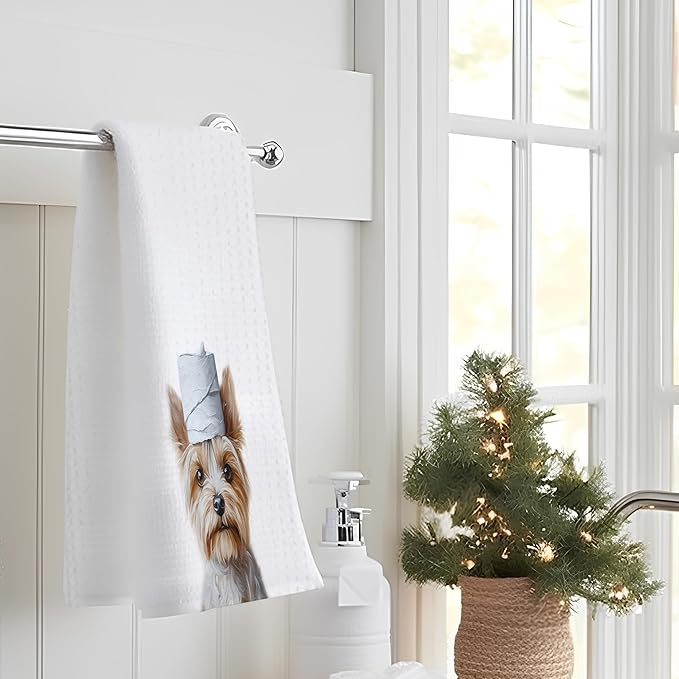 Yorkshire Terrier Hand Towels for Bathroom, Yorkshire Terrier Bathroom Hand Towels, Dog Bathroom Decor, Kids Hand Towels, Yorkshire Terrier Gifts for Women Dog Lovers, 16x24 Inch