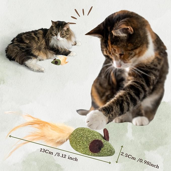 Mouse Toys for Cats, Ideal Catnip Mice to Stimulate Cat Exercising and Interacting, Valued Combo 3 Pieces of Catnip Toys with Natural Catnip for a Happy Cat