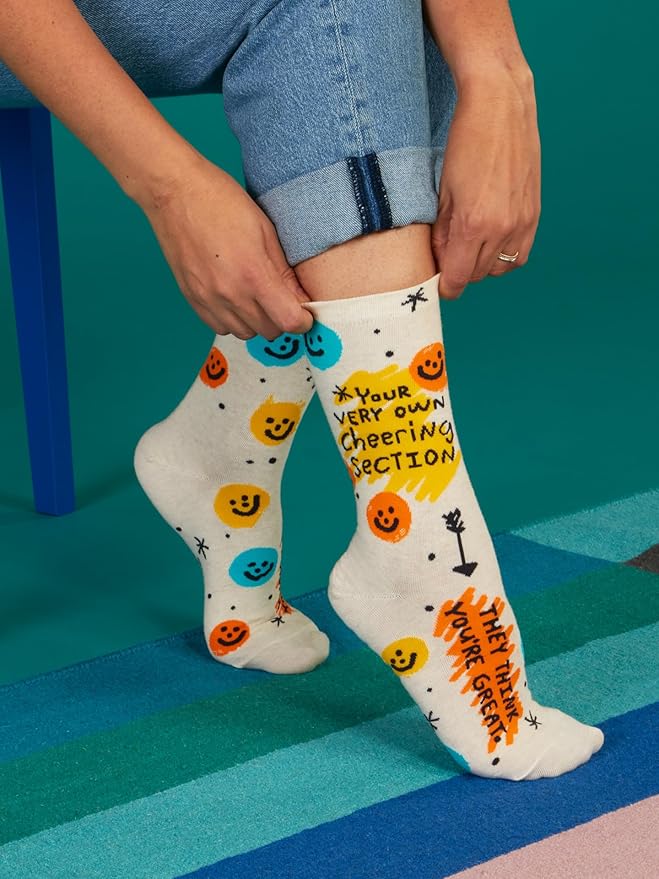 Blue Q Women's Funny Novelty Crazy Crew Socks with Sayings