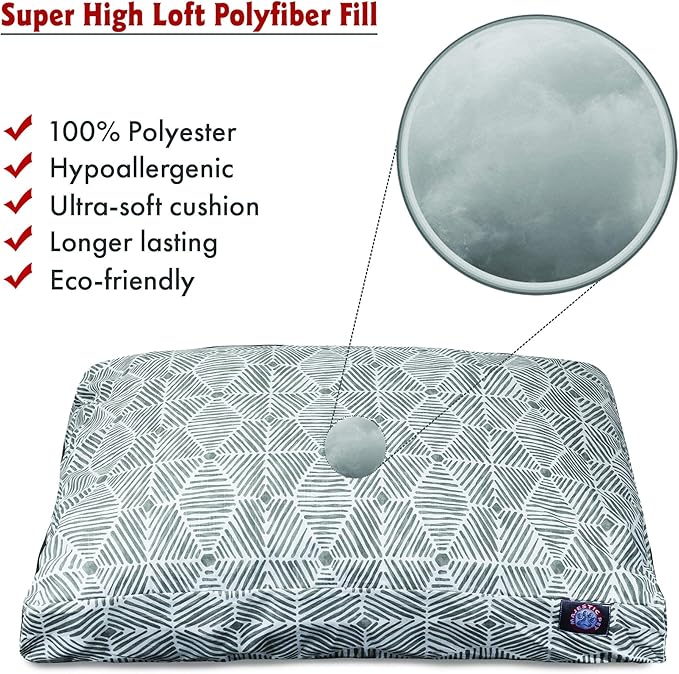 Majestic Pet Charlie Gray X-Large Rectangle Bed