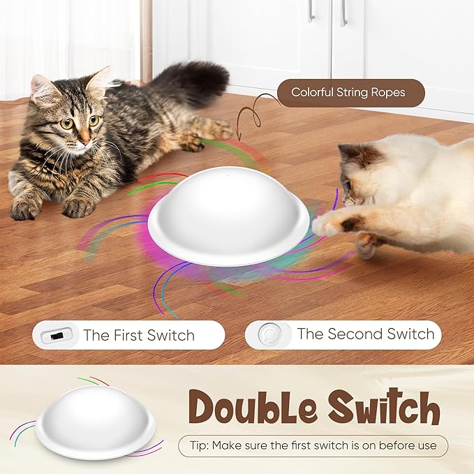 Interactive Cat Toys for Indoor Cats,Automatic Cat String Toy,USB Rechargeable Cat Toys Interactive for Cat Enrichment,Random Rotation Cat Games