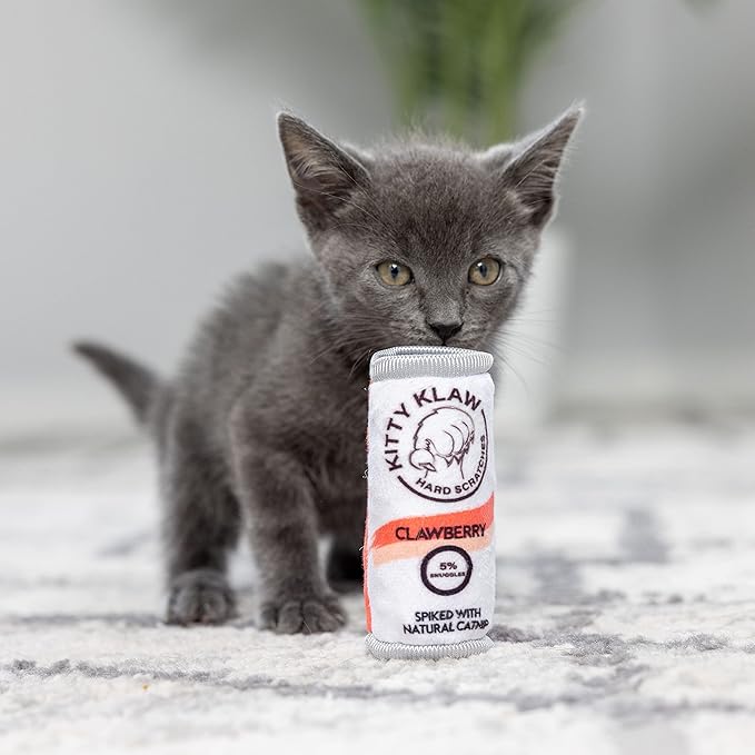 Huxley & Kent Cat Toy | Kitty Klaw Clawberry | Nappy Hour Strong Catnip Filled Cat Toy | Soft Plush Kitty Toy with Catnip and Crinkle | Kittybelles