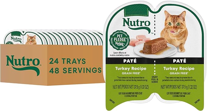 Nutro Perfect Portions Wet Cat Food Paté Turkey Recipe, (24) 2.64 oz. Twin-Pack Trays