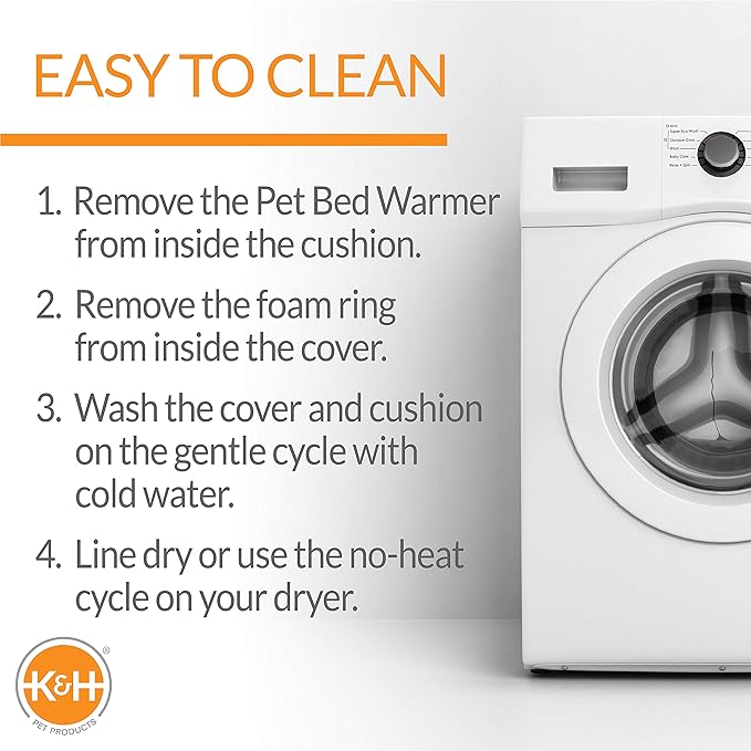 K&H Pet Products Thermo-Kitty Bed Heated Cat Bed for Indoor Cats , Electric Warming Bed for Cats and Small Dogs, Washable Thermal Plush Calming Round Pet Bed - Large 20" Sage/Tan