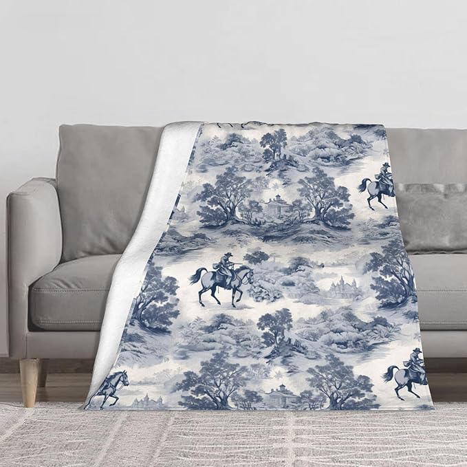 Western Cowboy Soft Throw Blanket Flannel Fleece Blankets Warm Cozy Lightweight Fuzzy Blanket for Bed Sofa Couch Home Decor 60"X50"