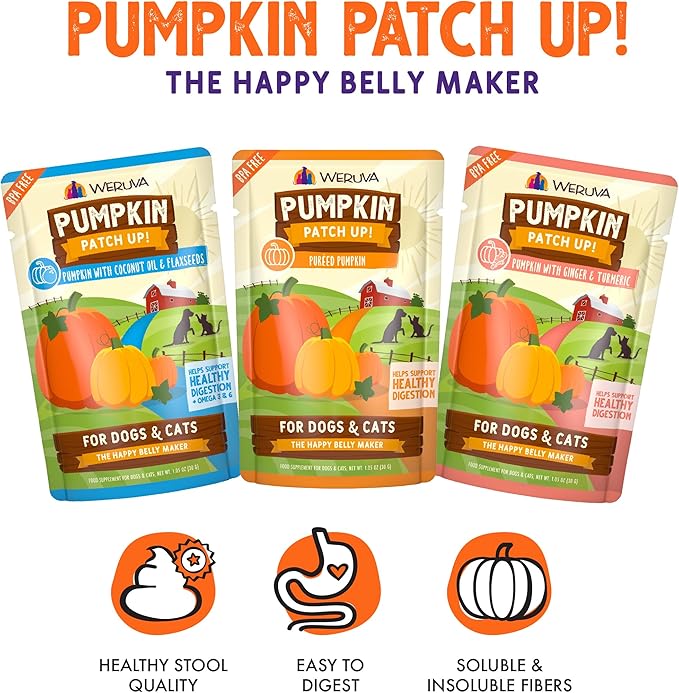 Weruva Pumpkin Patch Up! Pumpkin Pumpkin, What's Your Function Variety Pack for Dogs & Cats, 1.05oz Pouch (Pack of 12)