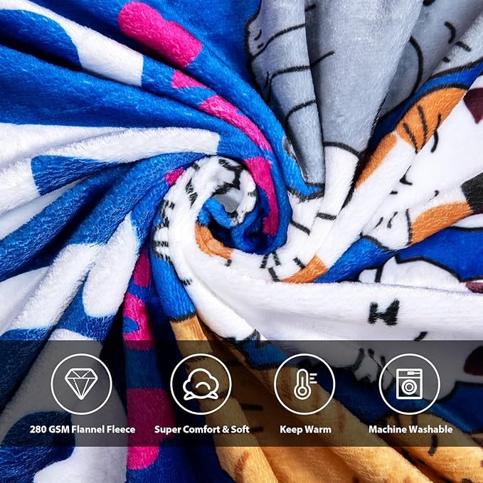 Cat Girl Blanket for Cat Moms 50X60 Just a Girl Who Loves Cats Soft Throw Blanket Christmas Cats Themed Gifts for Owners Girls