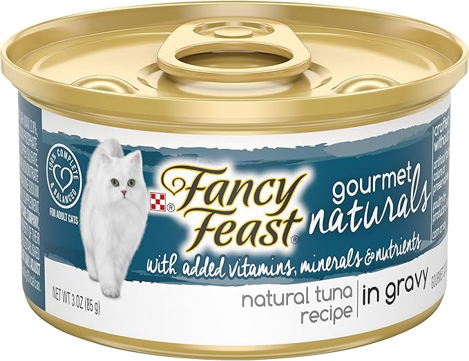 Purina Fancy Feast Wet Cat Food Gourmet Naturals Tuna Recipe in Wet Cat Food Gravy - (Pack of 12) 3 oz. Cans