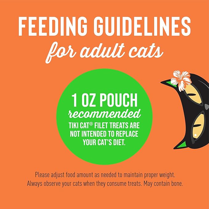 Tiki Cat Filet, All Natural Wild Caught Salmon, Single Ingredient High Moisture Non-GMO Wet Cat Food Topper, for All Life Stages, 1 oz. Pouch (Pack of 12)