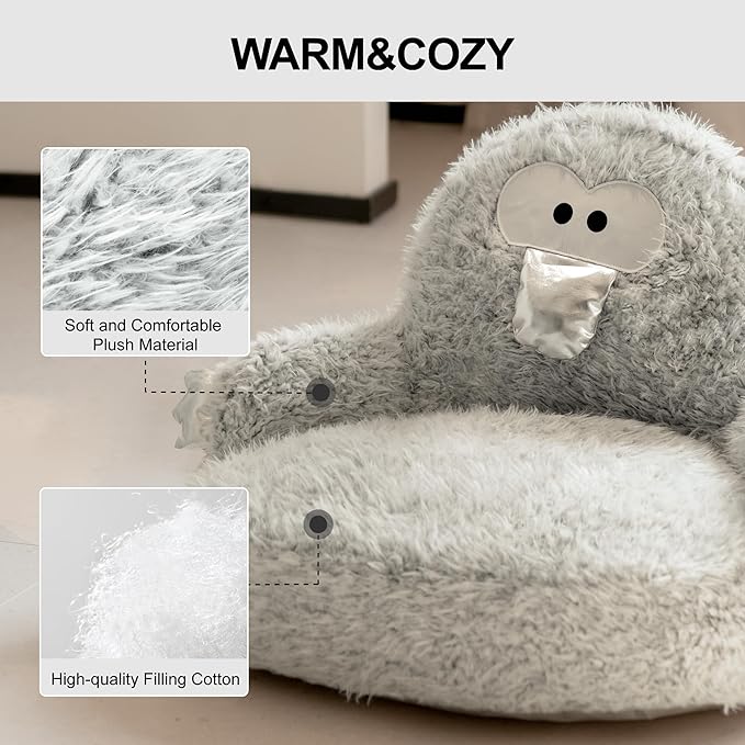 MEWOOFUN Cute Plush Cat Bed, Indoor High Cushion Donut Donut Puppy Bed, Cozy Pet Sofa for Small Dogs and Cats Cartoon Soft Bed