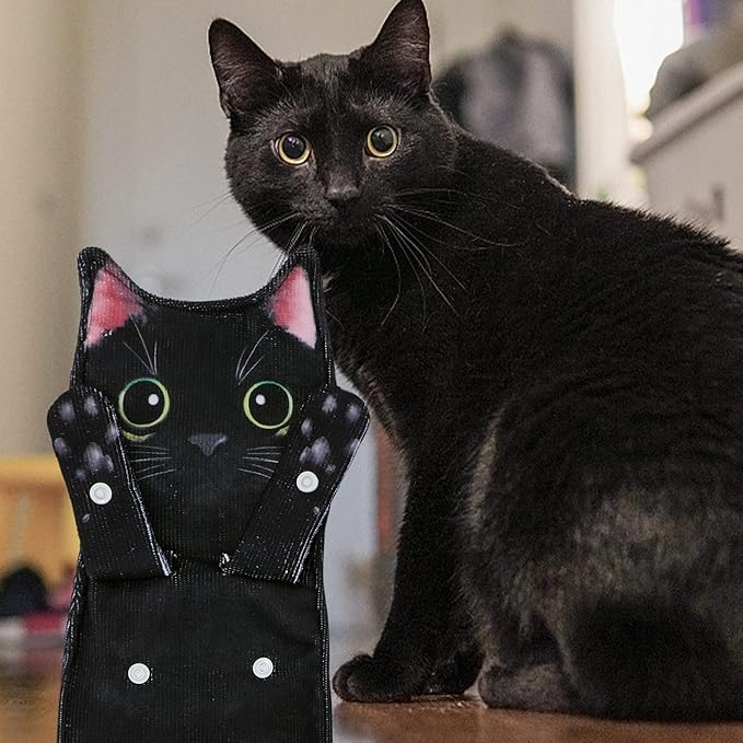 Cat Funny Hand Towels for Bathroom Kitchen- Cute Decorative Kitten Decor Hanging Face Towels- Unique Housewarming Valentines Mothers Birthday Gifts for Women Mom Cat Lovers