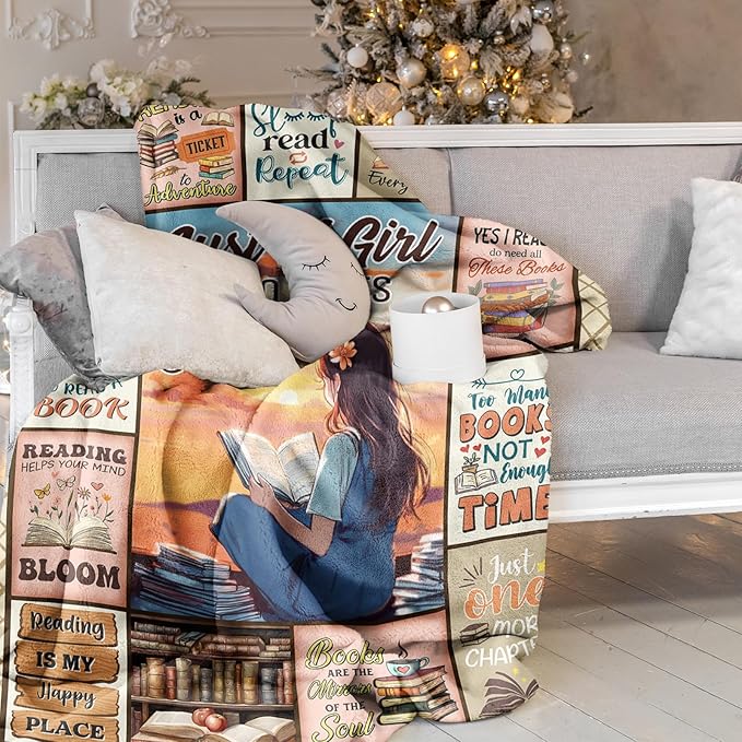 Book Lovers Gifts for Women 60"X50", Bookish Gifts for Book Lovers Women, Reading Gifts for Readers/Librarian/Book Nerd/Bookworm