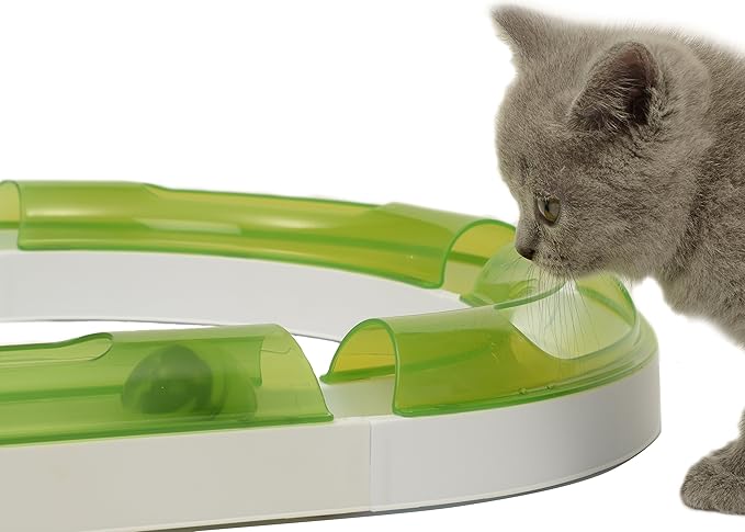 Catit Senses 2.0 Wave Circuit Interactive Cat Toy - 8-Piece Closed-Track Ball Toy for All Breed Sizes