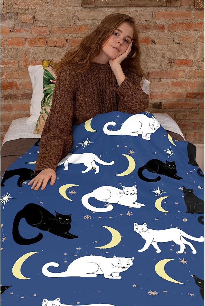 Cute Cats Blanket Throw Super Soft and Cozy Blankets for Home Decoration, Couch, Bed, Sofa 120 in x 90 in Extra Large for Family for All Seasons