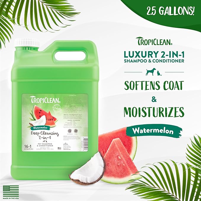 TropiClean Watermelon Deep Cleansing 2-in-1 Shampoo and Conditioner, 2.5 gal