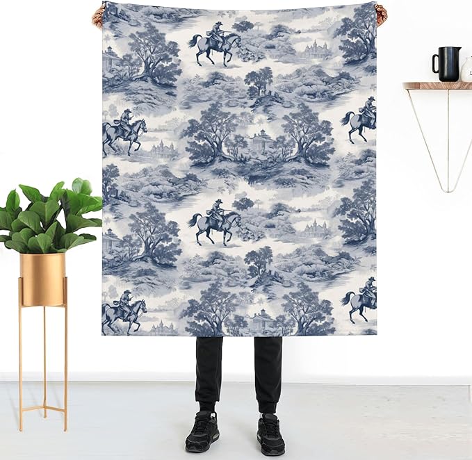 Western Cowboy Soft Throw Blanket Flannel Fleece Blankets Warm Cozy Lightweight Fuzzy Blanket for Bed Sofa Couch Home Decor 60"X50"