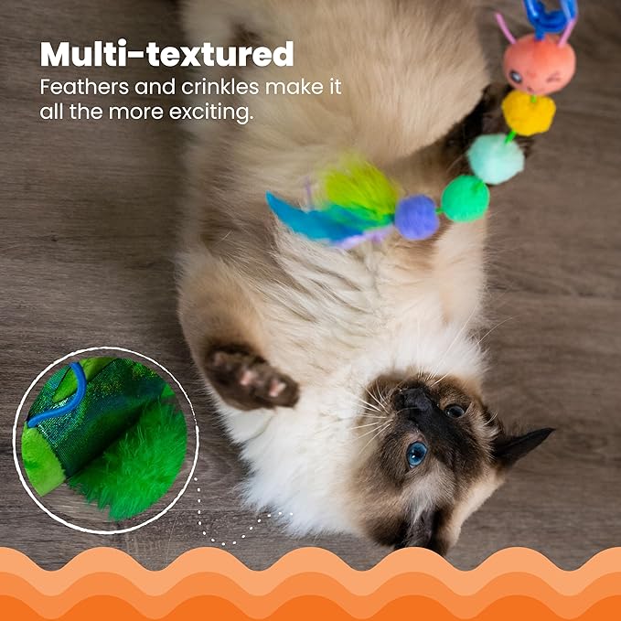 Catstages Tail Teaser Ground Prey Play Wand with Catnip Toy Attachments Interactive Cat Wand