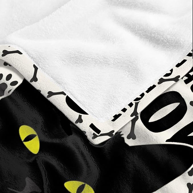 Black Cats Throw Blanket Super Soft Cozy Black Cat Blanket for Kid Adult Women Men Best Hallowen for Cat Mom Cat Lovers Cute Pet Cats Blanket for Couch Bed Sofa Dorm Home Decor(60"X50")