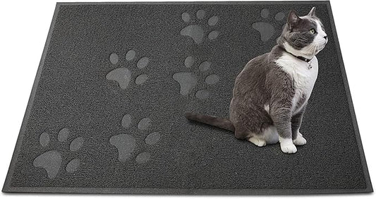 Andalus Extra Large Cat Litter Mat, Pack of 1 - Waterproof, Non-Slip & Easy to Clean Cat Litter Box Mat for Extra Efficient Pet Litter-Trapping, Grey (35” X 23”)