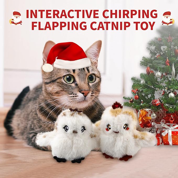 Gigwi Flapping Bird Cat Toys Lifelike Sandpiper Chirp Tweet Interactive Cat Toy, Rechargeable Cat Toy For Bored Indoor Cat, Automatic Cat Toy Best Gift For Birthday, Thanksgiving, Christmas, New Year