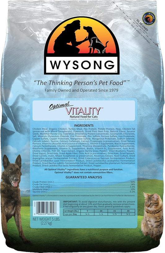 Wysong Optimal Vitality Adult Feline Formula Dry Cat Food, 5 lb