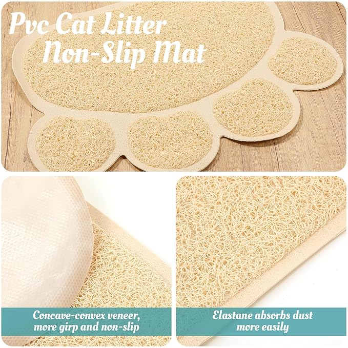 5 Pcs Cat Supplies Includes Stainless Steel Litter Box Small with Cat Litter Scoop, Cat Bowls for Food and Water, Catnip Fish, Cat Mat, Metal Litter Pan for Kittens Cat Lovers