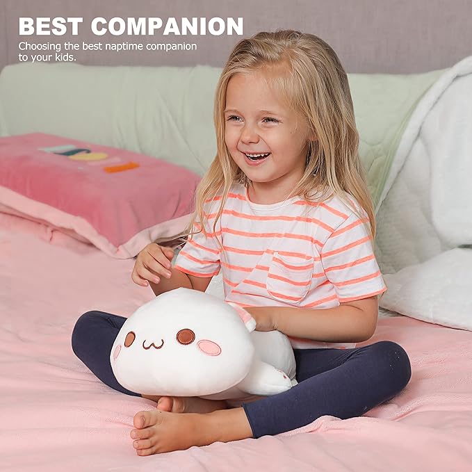 Onsoyours Cute Kitten Plush Toy Stuffed Animal Pet Kitty Soft Anime Cat Plush Pillow for Kids (White Cat, 12")